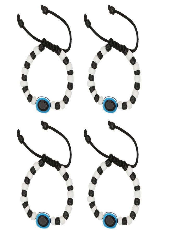 Kailash Creation Evil Eye Nazariya Bracelets for Baby Boys & Girls | Black & White Adjustable Thread Nazar Battu | Protective Cotton Bracelet for Kids (0-5 Years) - Image 1